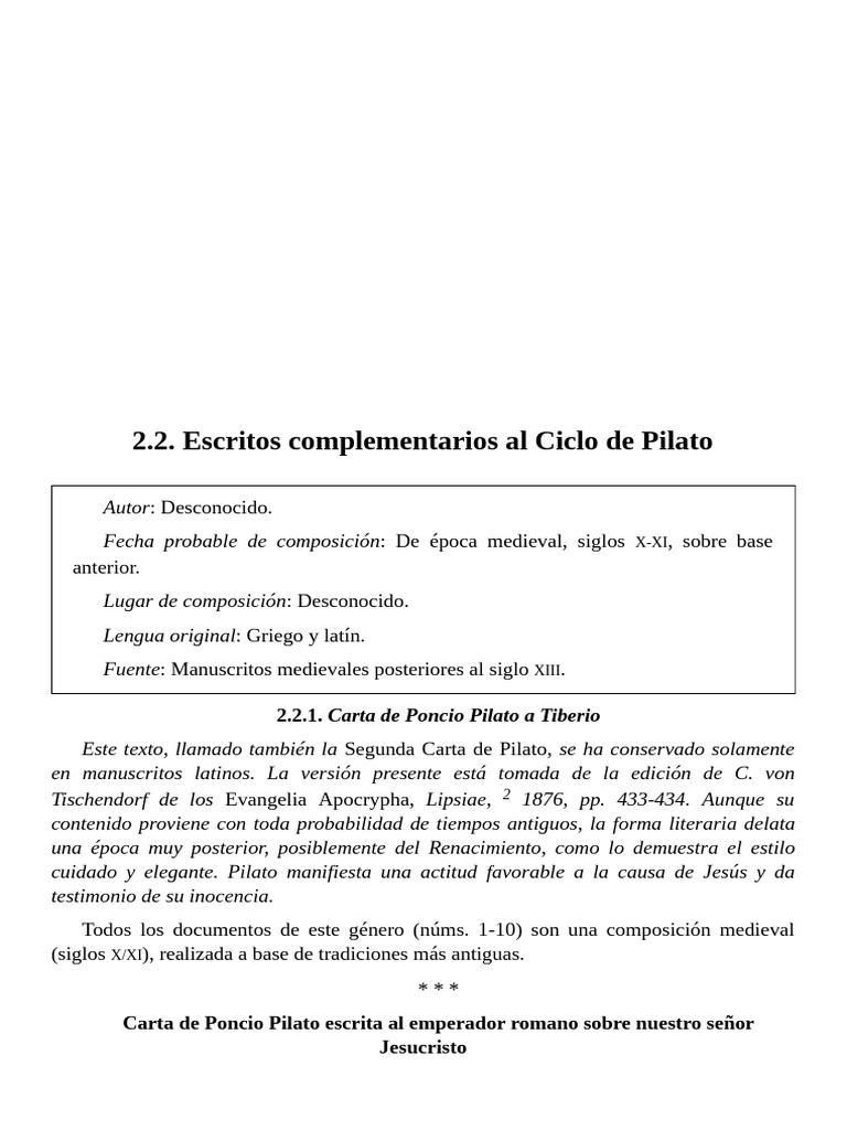 Carta de pilato a tiberio carta de tiberio a pilato pdf poncio
