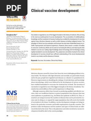 artigo 3 - Clinical vaccine development