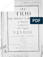 (Clarinet Institute) Vanhal, Johann Baptist - 6 Trios, Op.10 (CL, VLN, Cel or BSN)