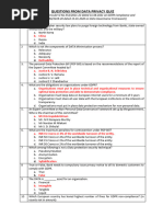 Data Protection &amp; GDPR Quiz Questions | PDF | Information Privacy | Justice