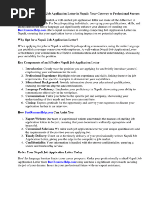 Job Application Letter Nepali