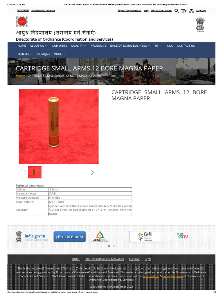 Cartridge Small Arms 12 Bore Magna Paper PDF Gun Barrel Artillery