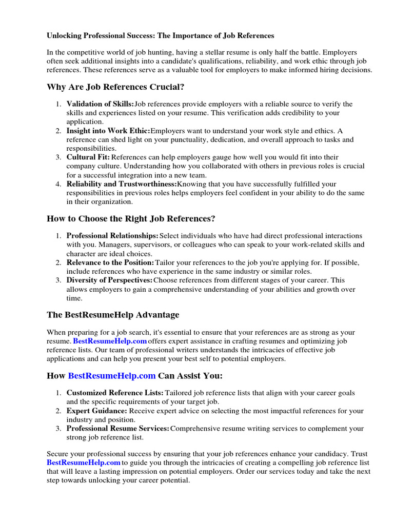 Job Reference Letter Template Word | PDF | Employment | Résumé
