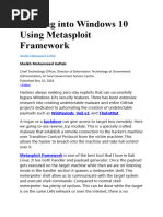 Hacking Into Windows 10 Using Metasploit Framework