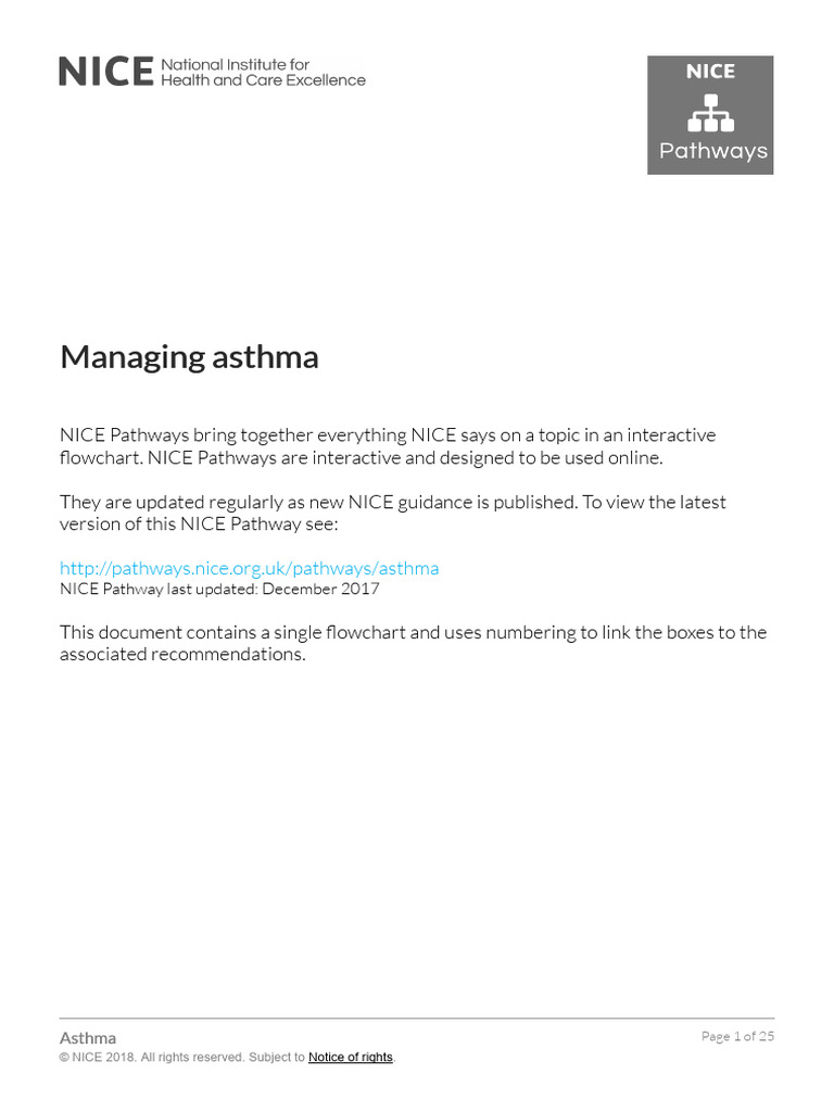 Asthma-Managing-Asthma NICE 2017 | PDF | Asthma | Therapy