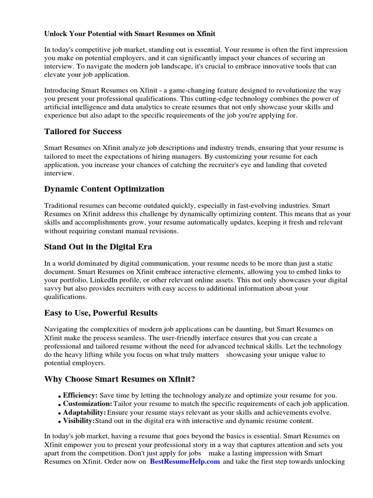 What Is Smart Resume On Xfinity PDF Résumé Http Cookie