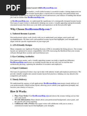Job Resume Layout Free