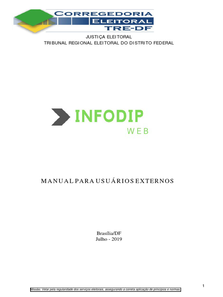 Manual do Sistema Infodip TRE-DF | PDF | Internet | Arquivo de texto