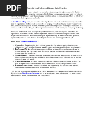 Resume Help Objectives