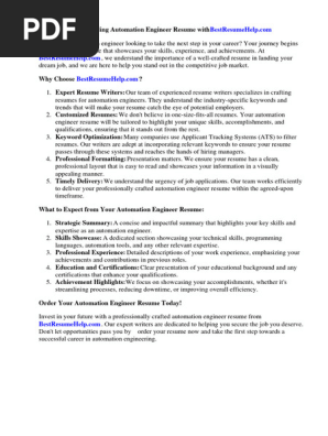 Automation Engineer Resume