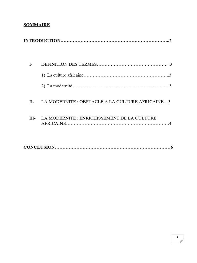 Culture et Modernité en Afrique | PDF | Modernité | Afrique