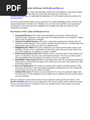 Cashier Job Resume