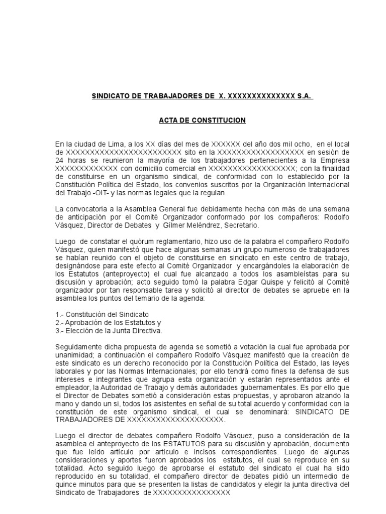 Formato de acta constitutiva pdf