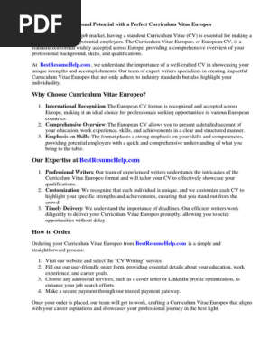 Curriculum Vitae Europeo
