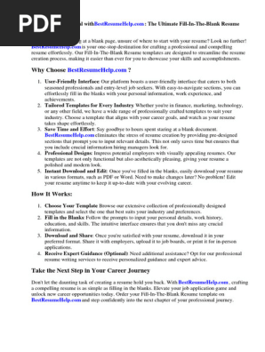 Fill in the Blank Resume Template