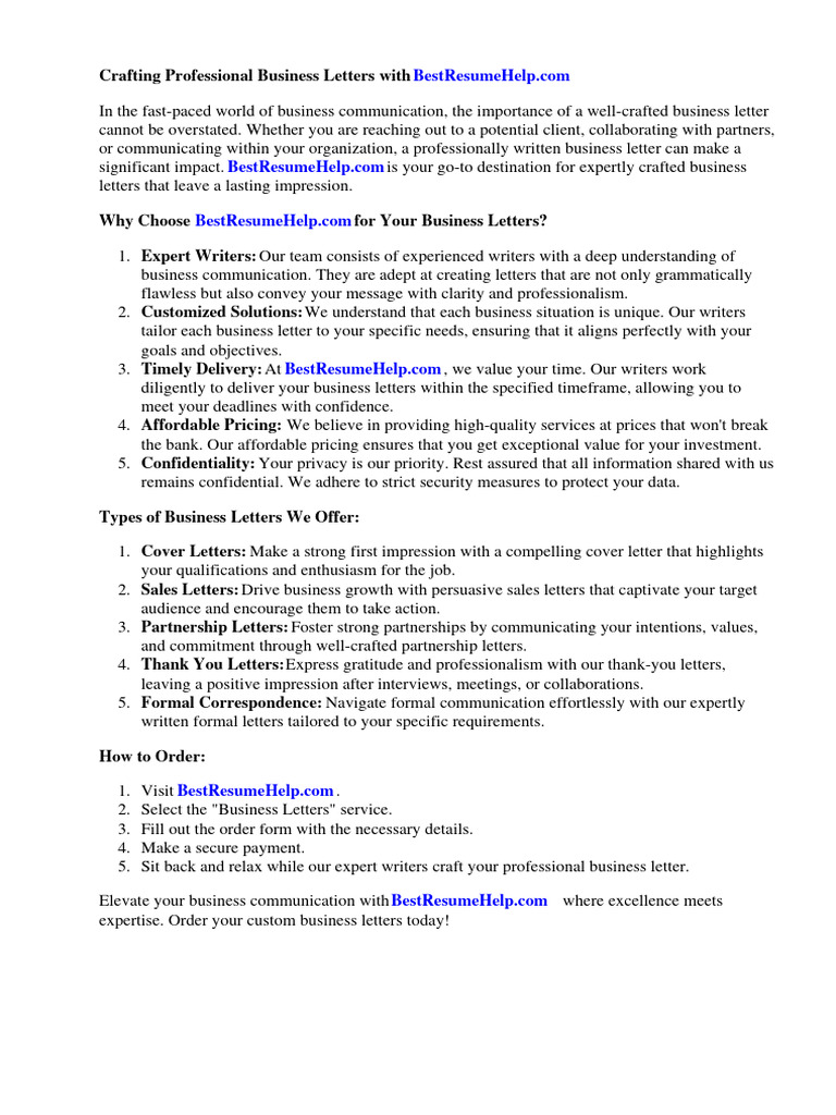 Business Letter Format Template On Word PDF Business Communication