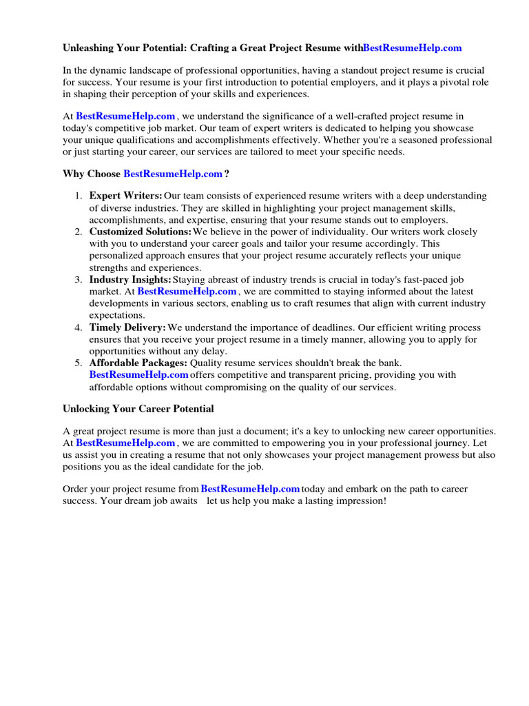 Great Project Manager Resume Examples - 1711697663