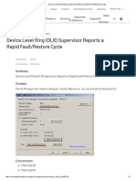 Device Level Ring (DLR) Supervisor Reports A Rapid Fault - Restore Cycle