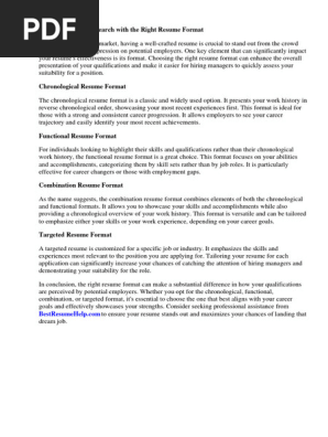 Resume Format