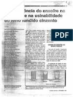 A Interferência Do Enxofre Na Estrutura e Na Usinabilidade Do Ferro Fundido Cinzento