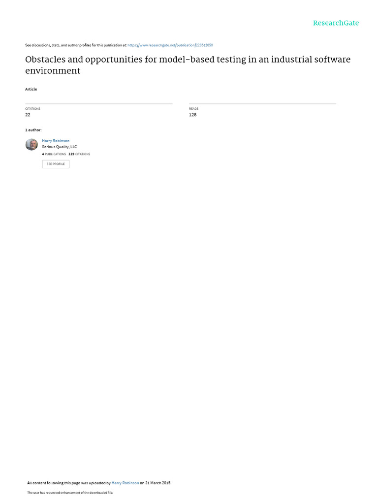 Model-Based Testing in Software Development | PDF | Software Testing ...