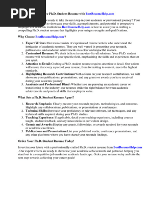 Phd Student Resume