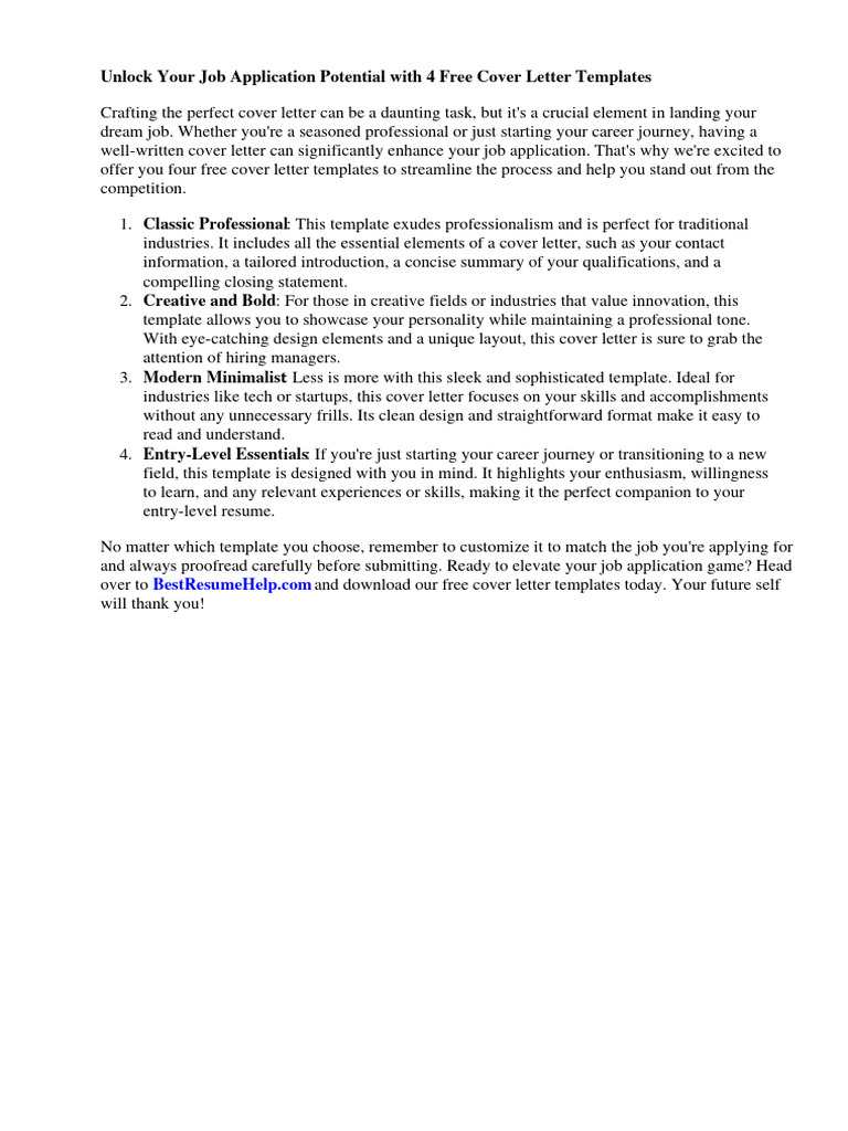 Free Cover Letter Templates for Job Seekers | PDF | Résumé | Http Cookie