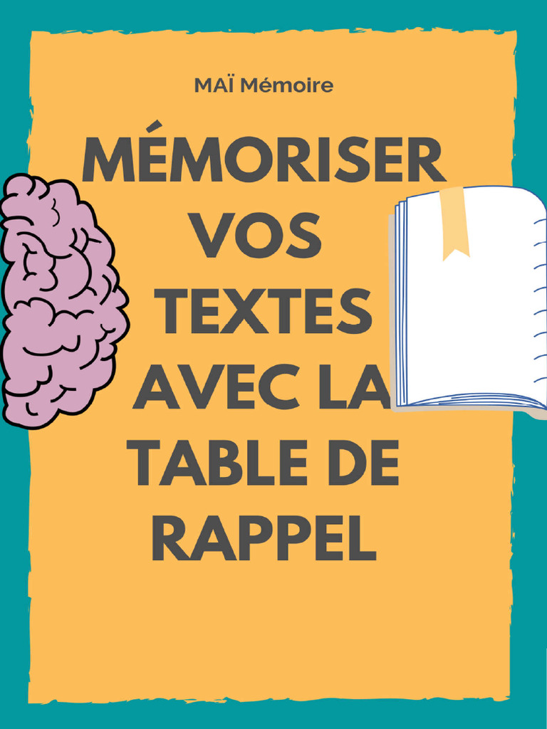 Memoriser Un Texte Avec La Table de Rappel | PDF | Plasticité neuronale ...