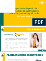 Apresenta o - A Importƒncia Da Gest o Da Informa o e Da Automa o de Processos para o Integrador Solar Tatiane Carolina