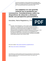 González, María Magdalena y Troilo (... ) (2020) - La Urgencia Subjetiva en Una Guardia Ante El Contexto de La Pandemia Por Coronavirus. (... )