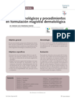 Recursos Tecnológicos y Procedimientos en Formulación Magistral Dermatológica