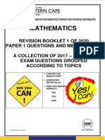 8 Grade 12 Mathematics Booklet 1 of 2020 With Memos