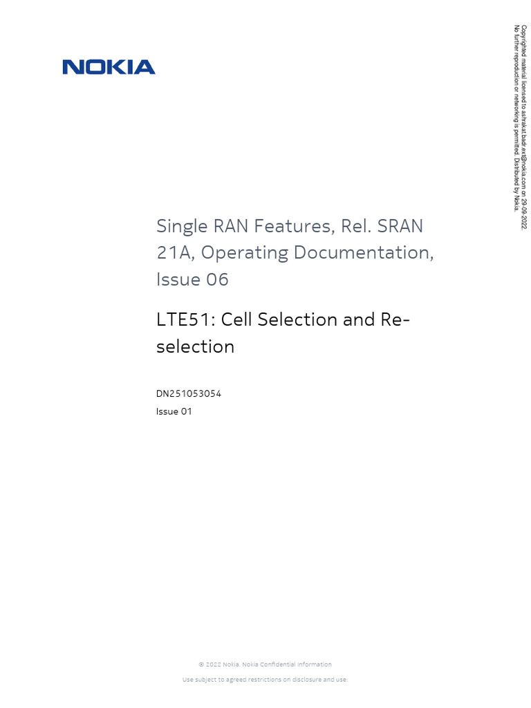 LTE51 Cell Selection and Re-Selection | PDF | Lte (Telecommunication ...