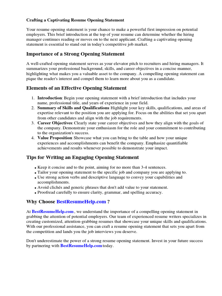 Resume Opening Statement PDF - 1710262251
