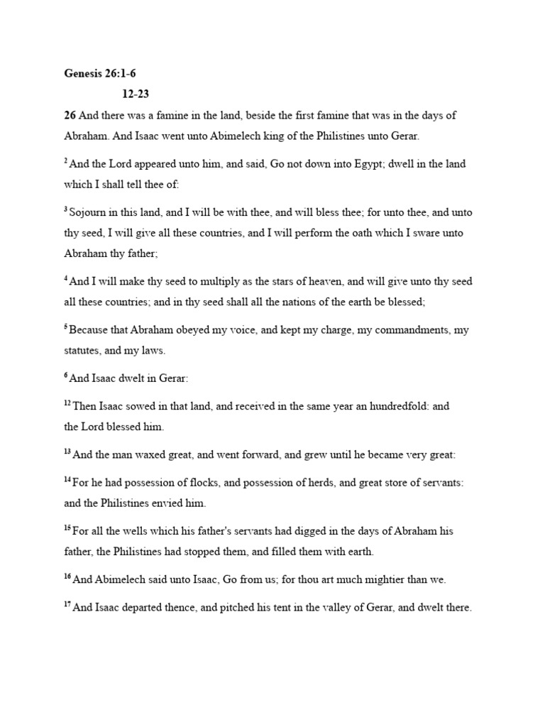 Genesis 26 Explanation