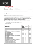 Service Bulletin APD - SEB - 09 - 2018 Recommend Printer List For Dragon Aligner