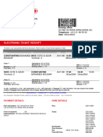 Electronic Ticket Receipt