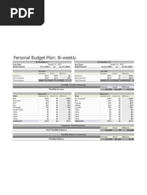 Bi Weekly Budget