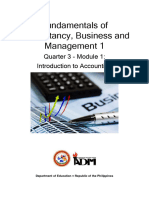 Fundamentals of Accountancy, Business and Management 1: Quarter 3 - Module 1: Introduction To Accounting