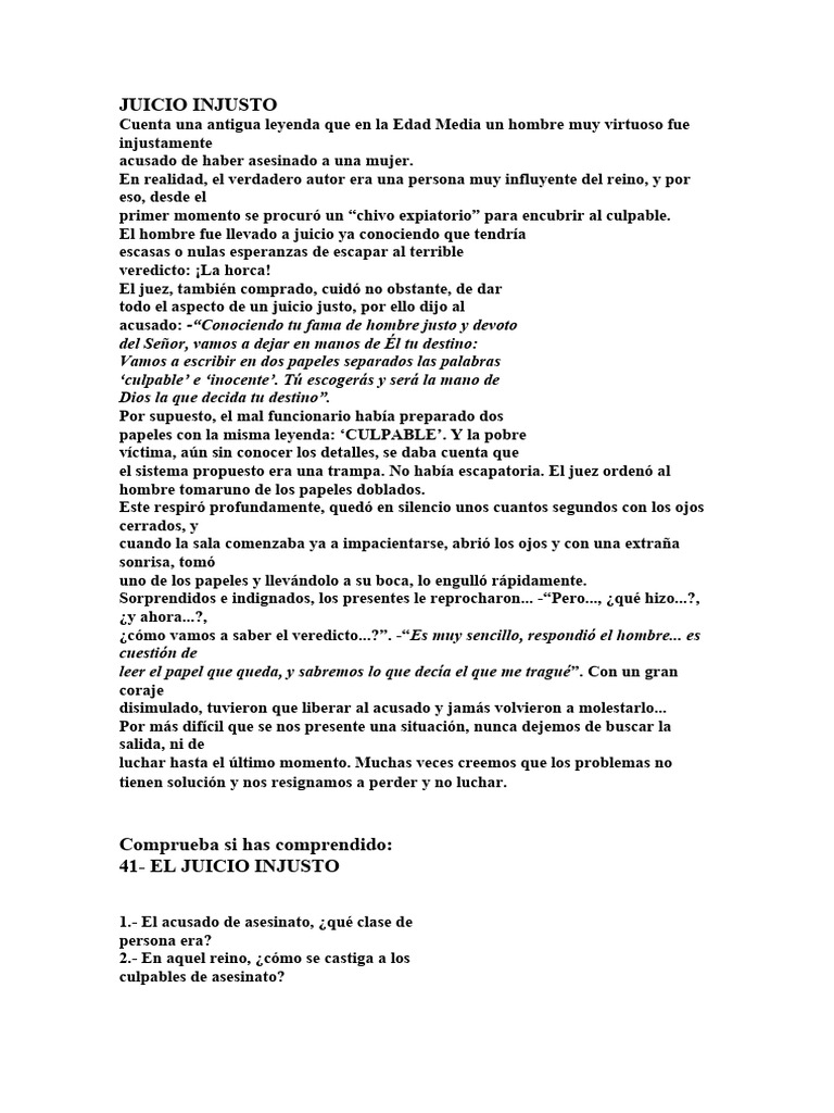 Juicio Injusto | PDF