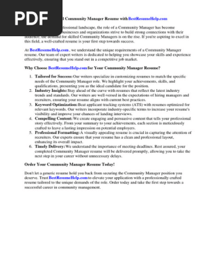 Community Manager Resume