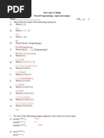 Pascal Output Answer