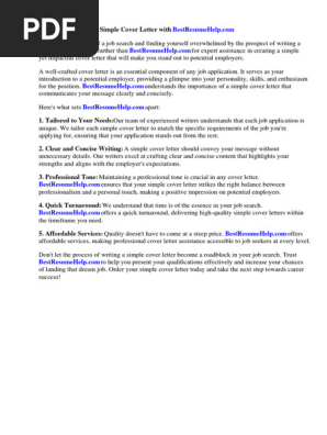 Simple Cover Letter for Job Application Malaysia