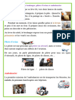 Les métiers de boulanger  pilote d’avion et ambulancier production - madrassatii.com