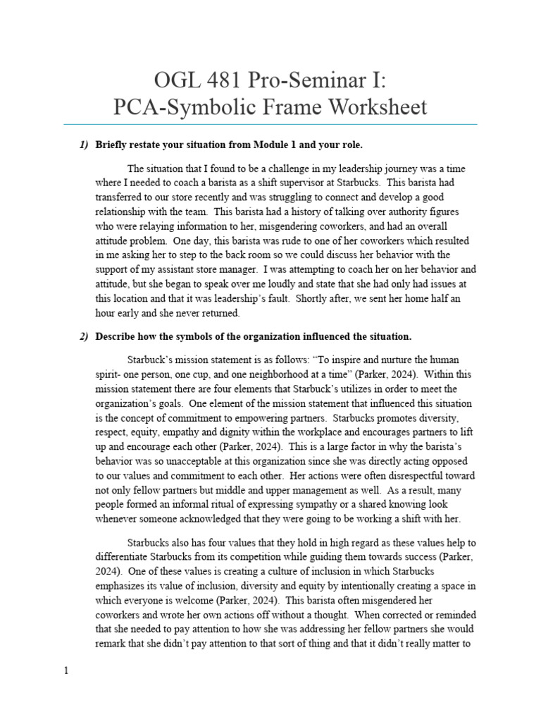 5 Symbolic Frame Worksheet | PDF | Behavior | Leadership