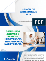 Sesion 3 - Ejercicios Activos y Pasivos, Hidroterapia, Termoterapia