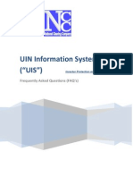 UIN Information System ("UIS") : Frequently Asked Questions (FAQ's)