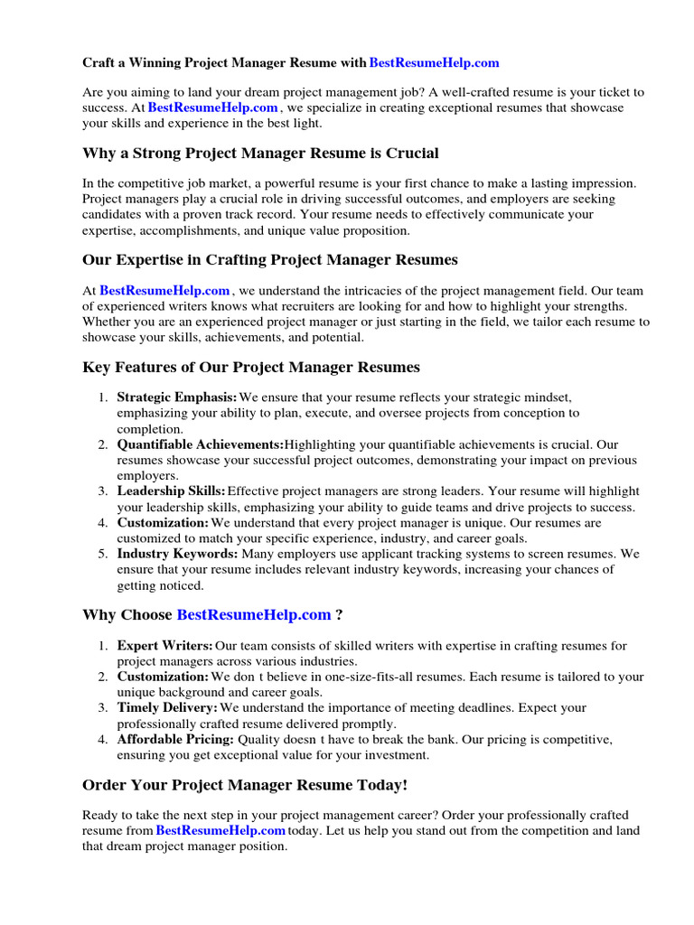 Optimize Your Project Manager Resume | PDF | Résumé | Project Management