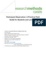 Participant Observation A Practical Field Guide For Students and Lecturers
