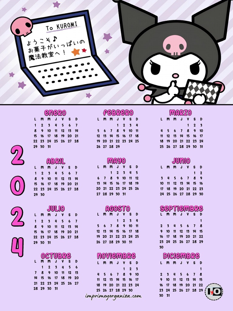 Calendario 2024 Kuromi PDF